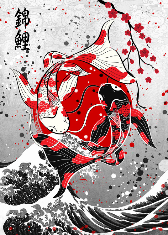 Плакат Koi Fish - Yin Yang