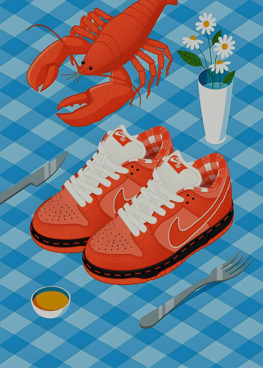 Poster lobster sneaker