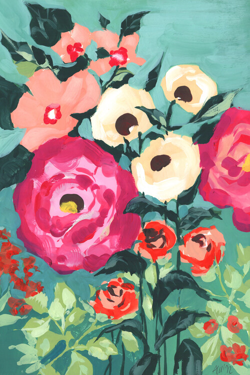 Canvas Print Viva Magenta Peonies