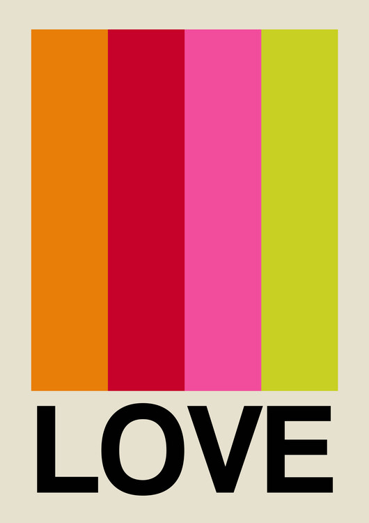 Poster Retro Stripe LOVE Fruit