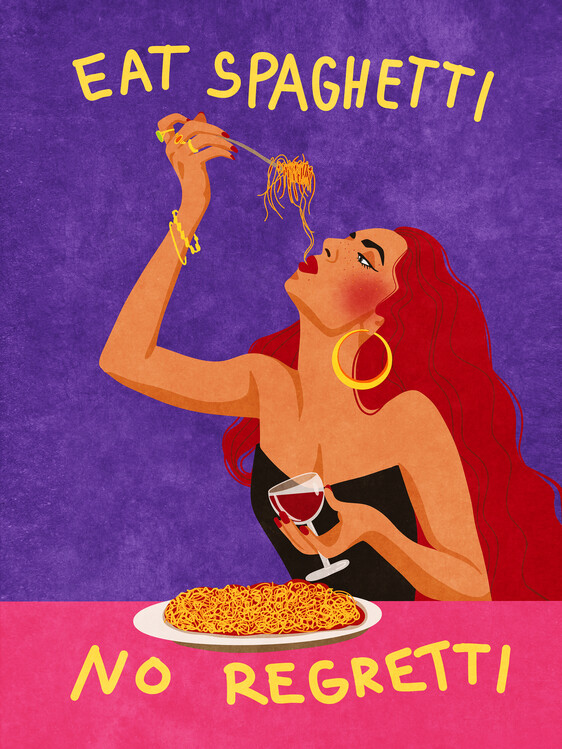 Poster Eat spaghetti no regretti
