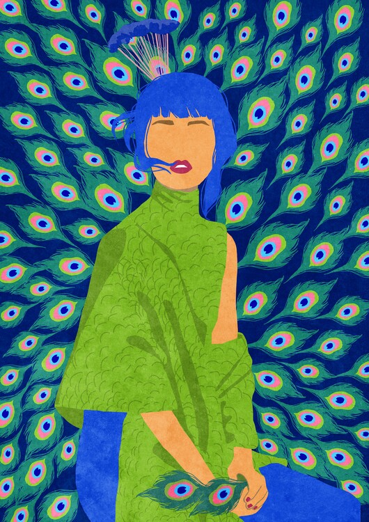 Poster peacock woman