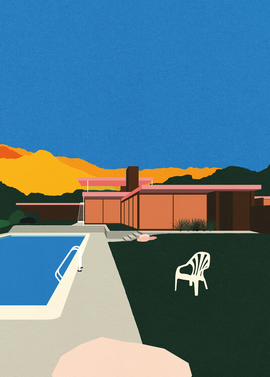 Levně Plakát, Obraz - Kaufmann Desert House Poolside, Rosi Feist, 30 × 40 cm
