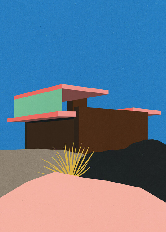 Levně Plakát, Obraz - Kaufmann Desert House, Rosi Feist, 30 × 40 cm