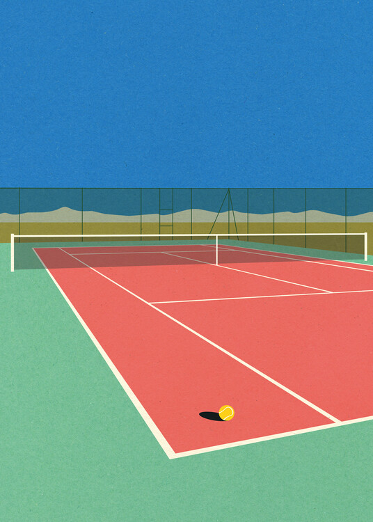 Poster Tennis Court In the Desert