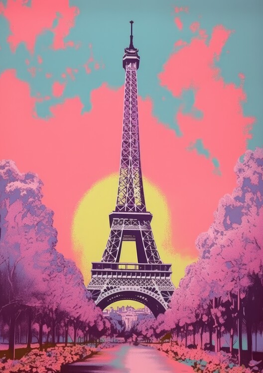 Poster Paris Poster Pop Art Eiffelturm Kunstdruck