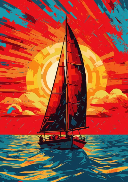 Poster Segelboot Poster Pop Art Kunstdruck