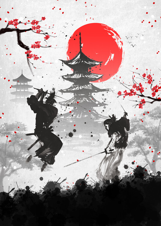 Poster Samurai Fighting