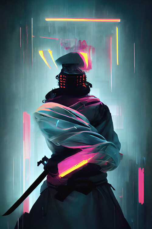 Poster Futuristic samurai