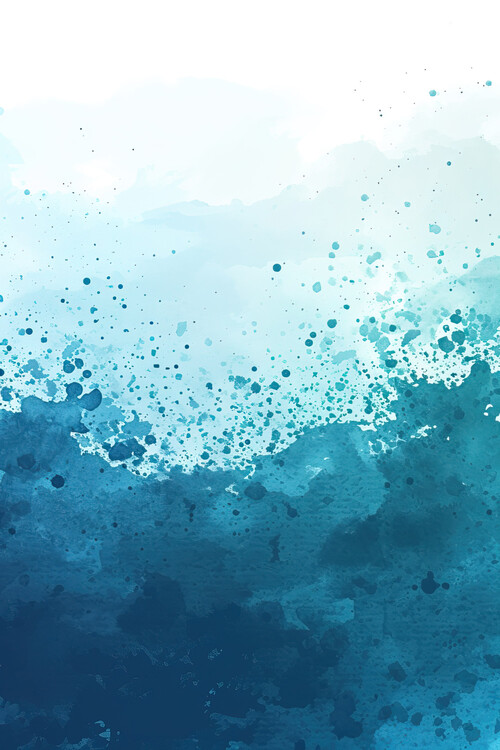 Plakát Abstract watercolor background in blue