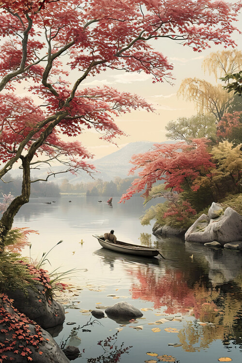 Плакат Japanese style landscape painting