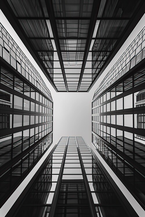 Плакат Building in black and white perspective