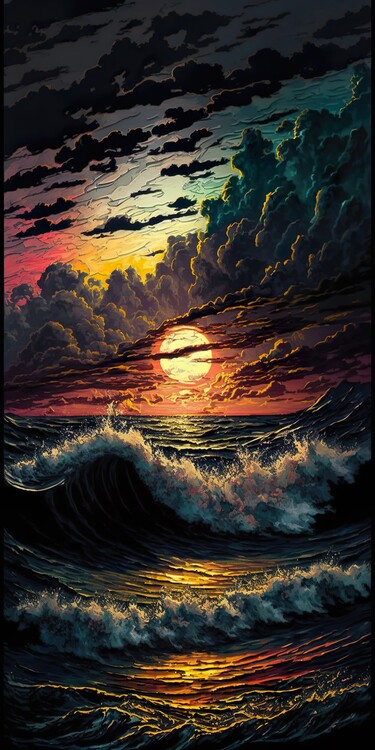 Плакат Sunset Waves