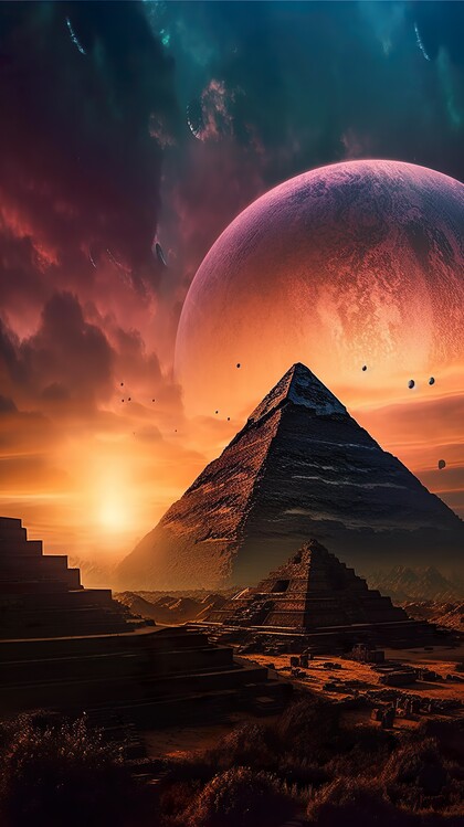 Плакат Egypt Pyramids in Space