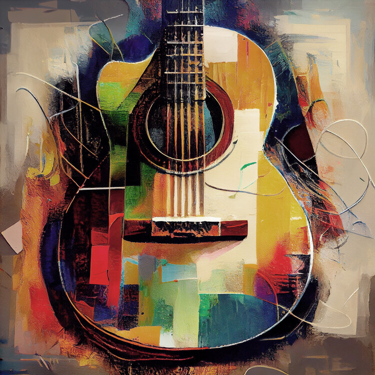 Poster Abstract Guitar, music decor ideas, framed canvas prints