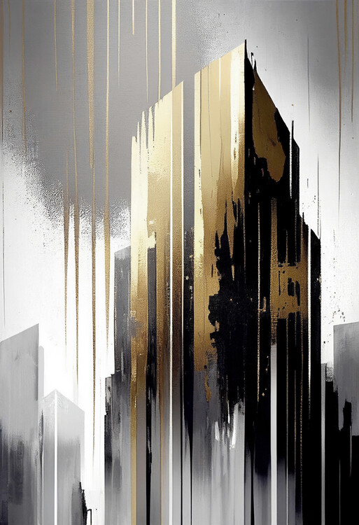 Poster Modern minimal abstract painting, Vertical canvas prints