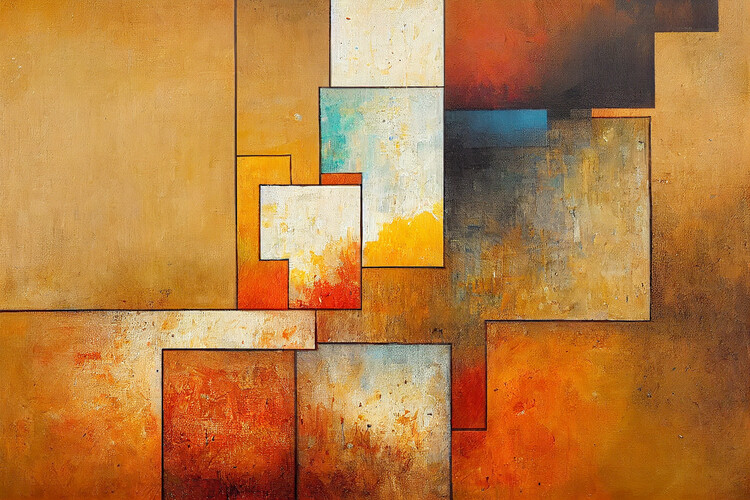 Poster Horizontal Abstract square painting, canvas print on demand