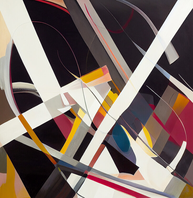 Poster Random acrylic forms painting for sale, canvas art prints