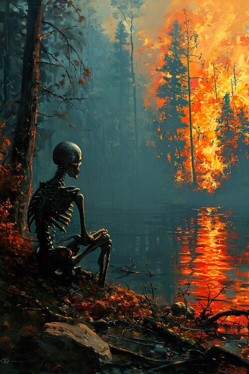Плакат Lonely Skeleton
