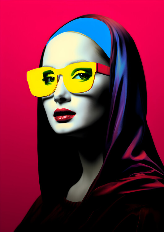 Poster Mona Liza in Yellow Sunglasses Wall Art