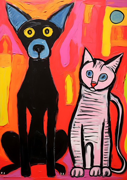 Poster Naїve Style Matisse House Pets Wall Art