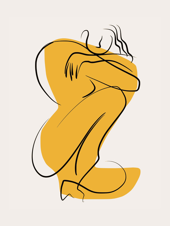 Poster Self Hug In Linear Abstract