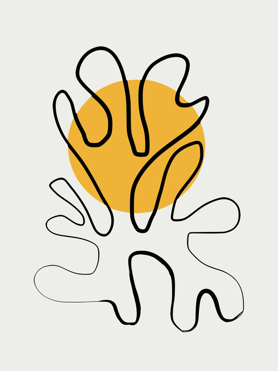 Canvas Print Minimalist Coral and Sun