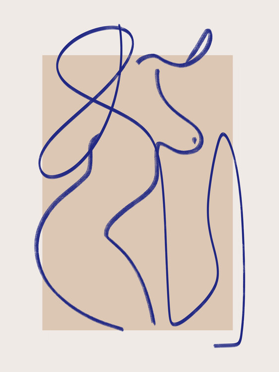 Poster Abstract Blue Line Art 2