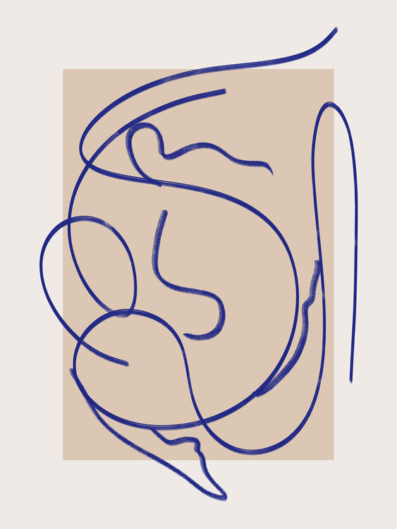 Poster Abstract Blue Line Art 3