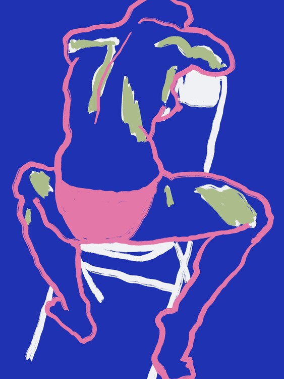 Poster Blue line art