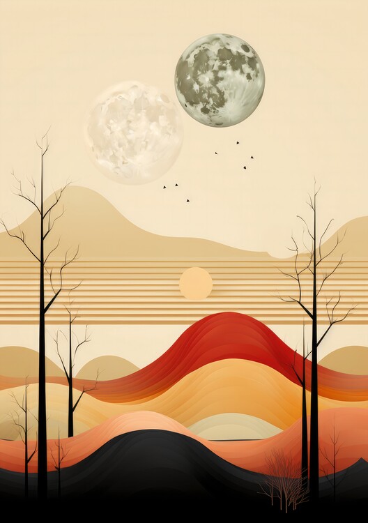 Poster Bohemian Boho Poster Beige Erdtöne