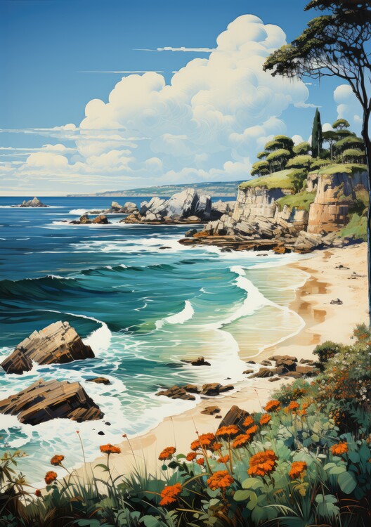 Plakat Strand Meer Poster Maritim