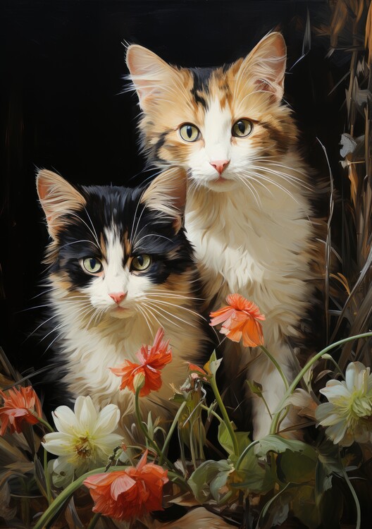 Poster Katze Poster Katze Kunstdruck Katzenposter
