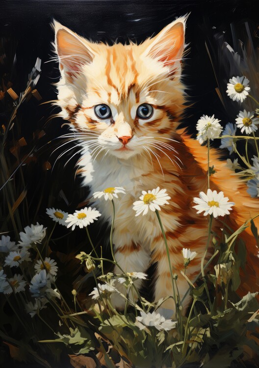 Poster Katze Poster Katze Kunstdruck Katzenposter