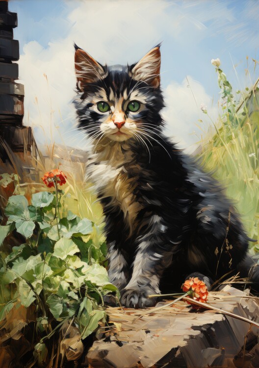 Poster Katze Poster Katze Kunstdruck Katzenposter