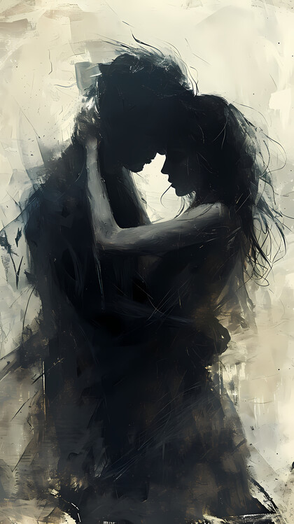 Tableau sur toile Beautiful Couple, Black and White