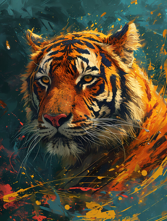 Poster A colorful tiger