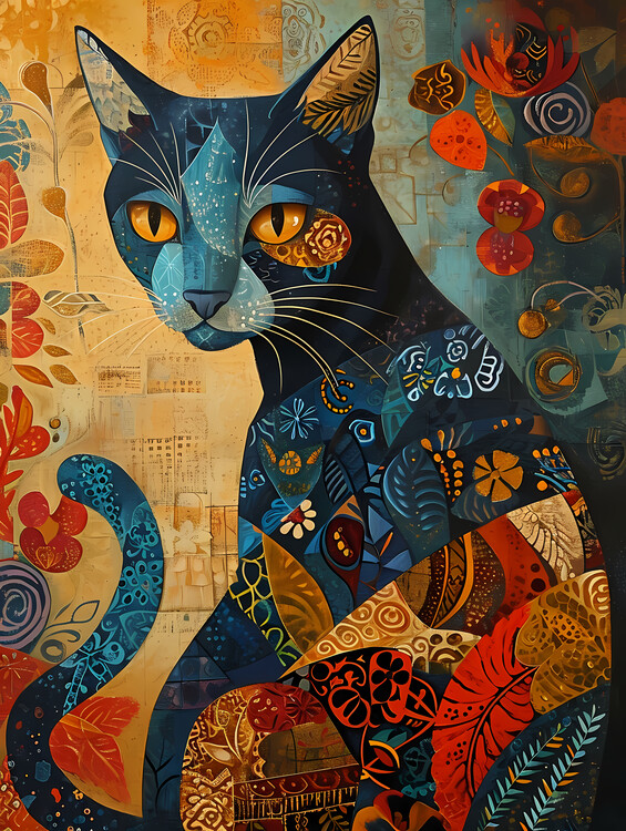 Poster Quilted Cat