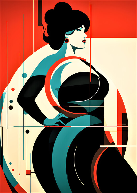 Poster Plus Size Model Abstract Art