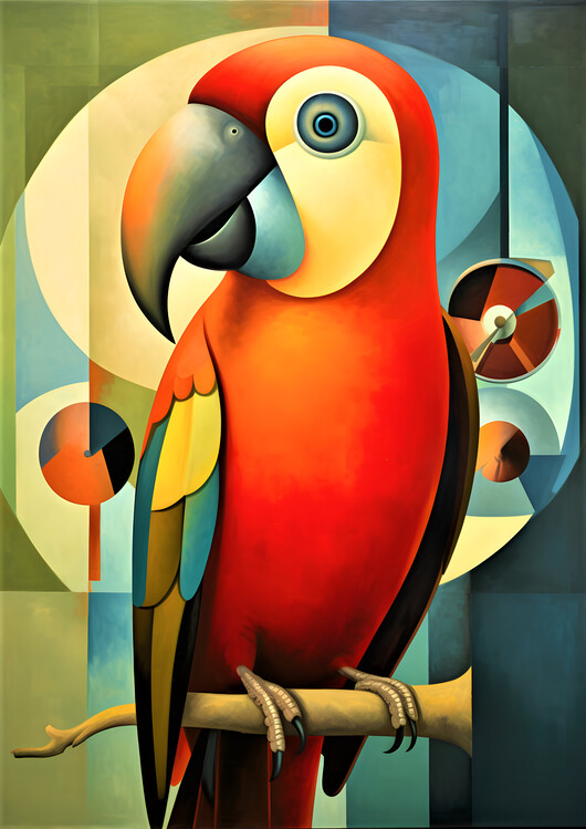 Poster Ara Parrot Abstract Artwork