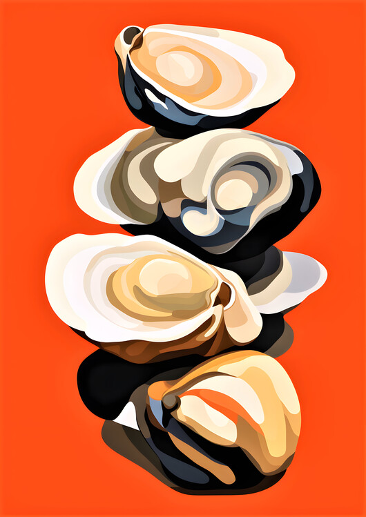 Poster Abstract Oysters Wall Art