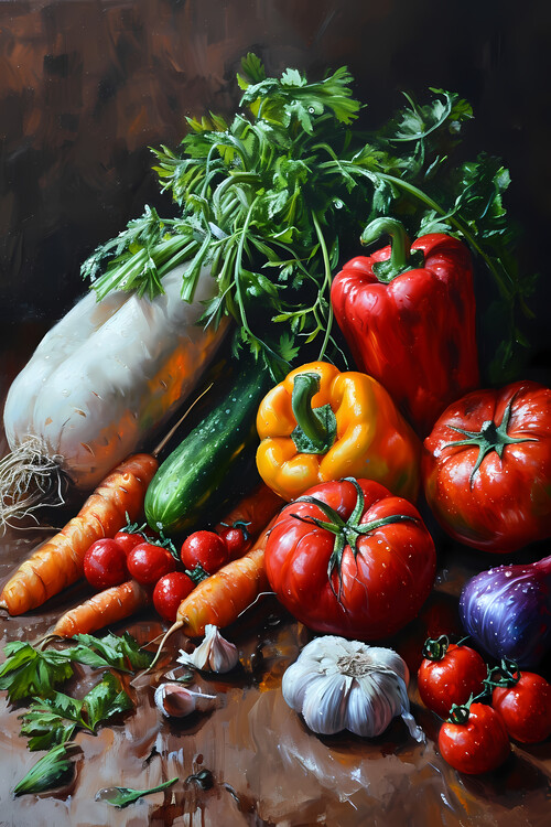 Плакат Vegetables in kitchen