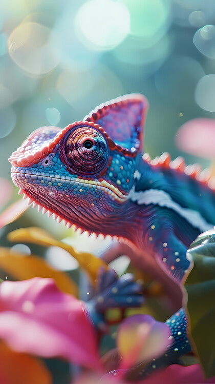 Poster Colorful chameleon