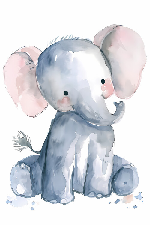 Bild auf Leinwand Elephant, nursery style