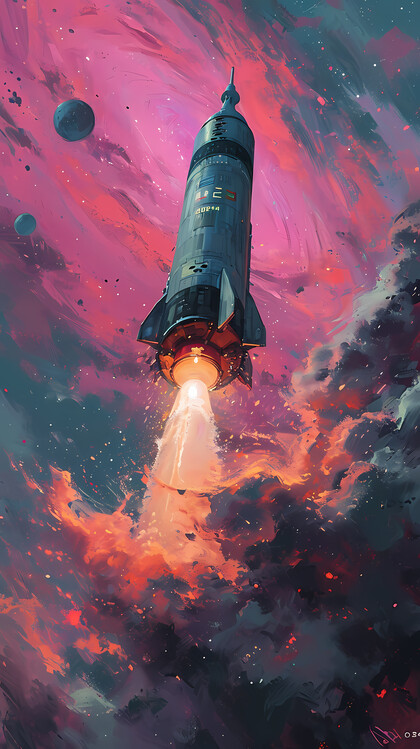 Canvas Print Space Rocket