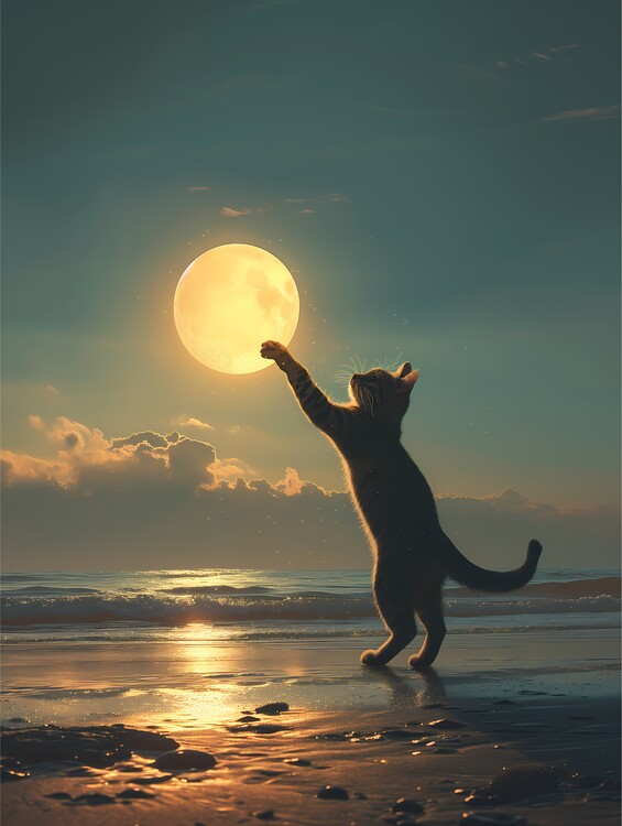 Poster Cat catching the sun