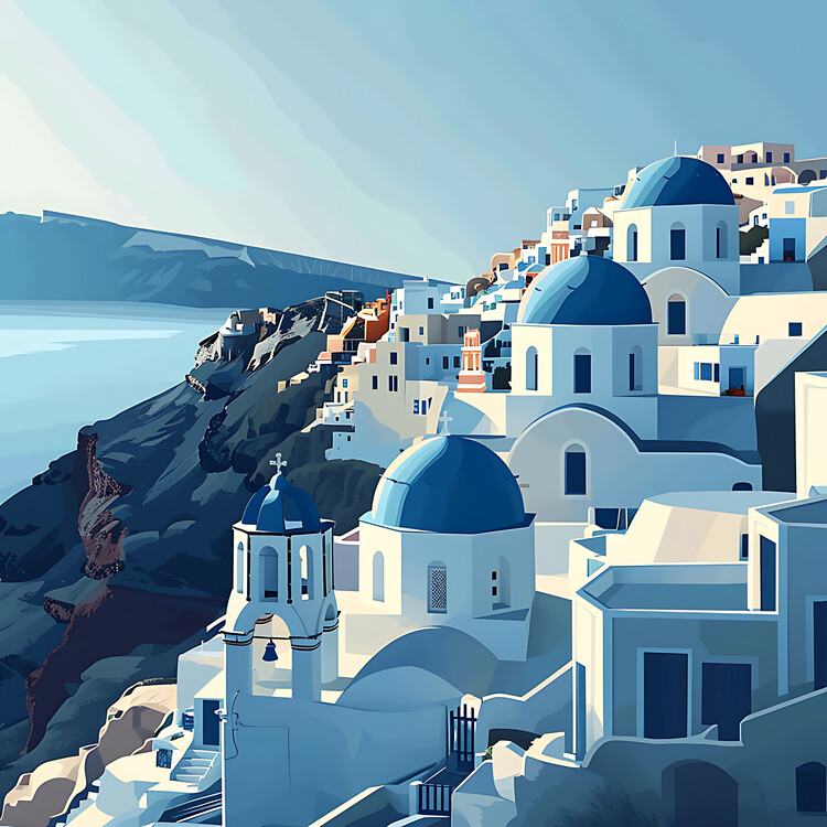 Плакат Santorini Buildings
