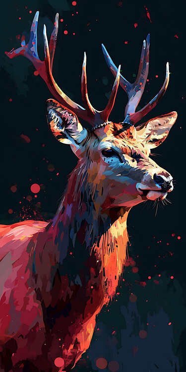 Poster Beautiful Colorful Deer