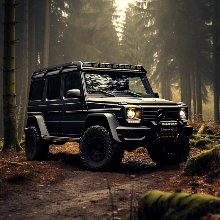 Plakát sportcar in the forest
