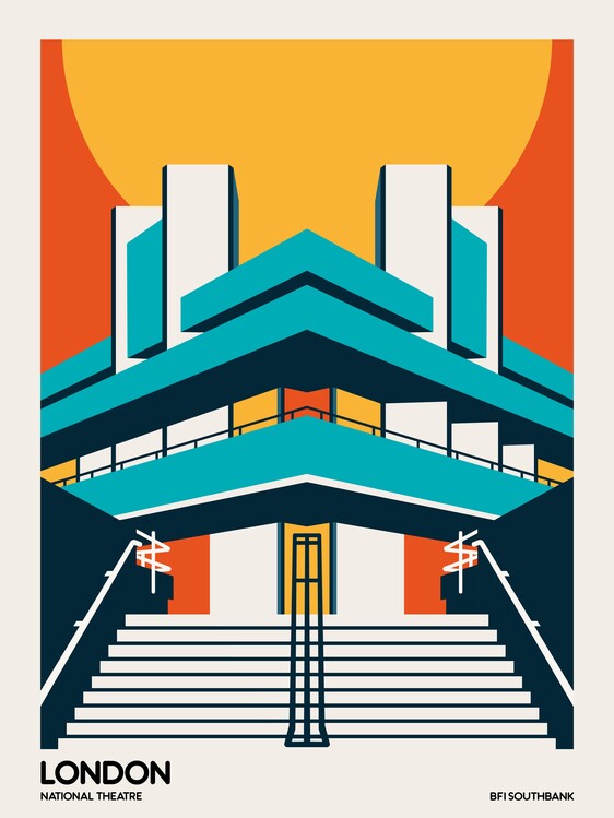 Poster London BFI Southbank Brutalist Architecture